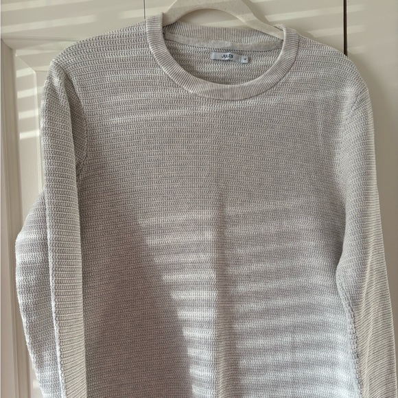 Mango Men's Light Gray Crewneck Textured Sweater - Picture 2 of 11